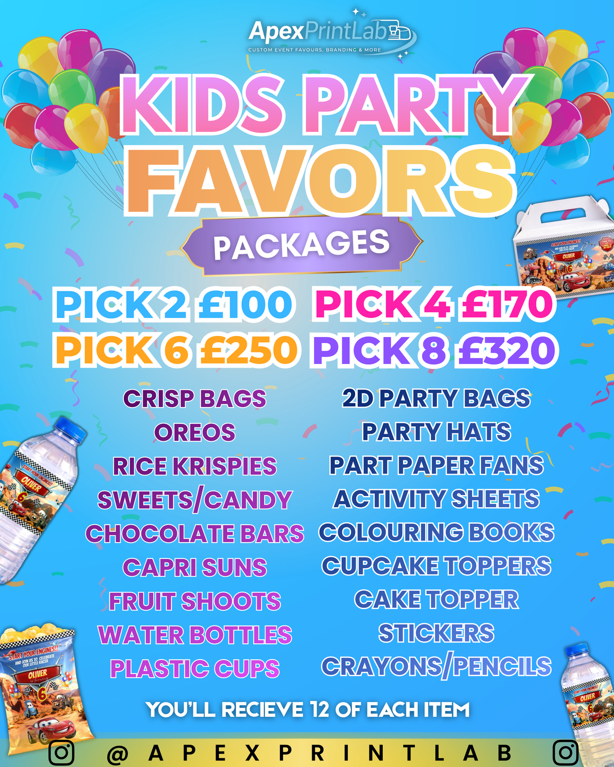 Kids Party Favors Package